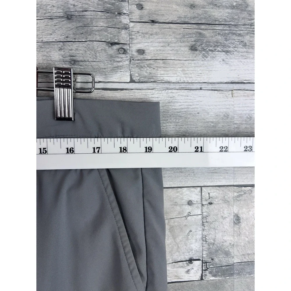 Adidas Mens Grey Flat Front Golf Pants 36x32 Recycled Polyester Performance